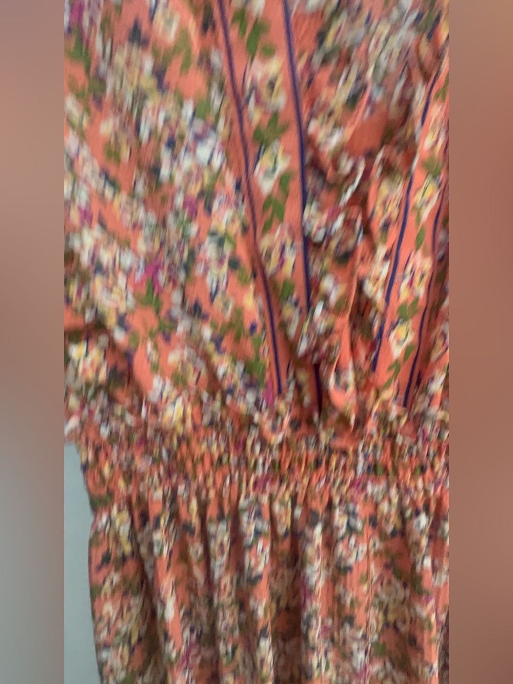 Max Studio Coral Floral Smocked Maxi Dress - Picture 4 of 7